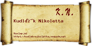Kudlák Nikoletta névjegykártya