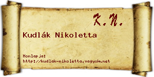 Kudlák Nikoletta névjegykártya