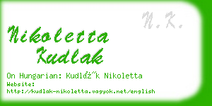 nikoletta kudlak business card